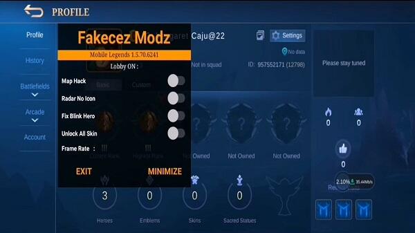 Cheat - Mobile Legends : Fakecez Mod APK v72.5, MARCH 7, 2023
